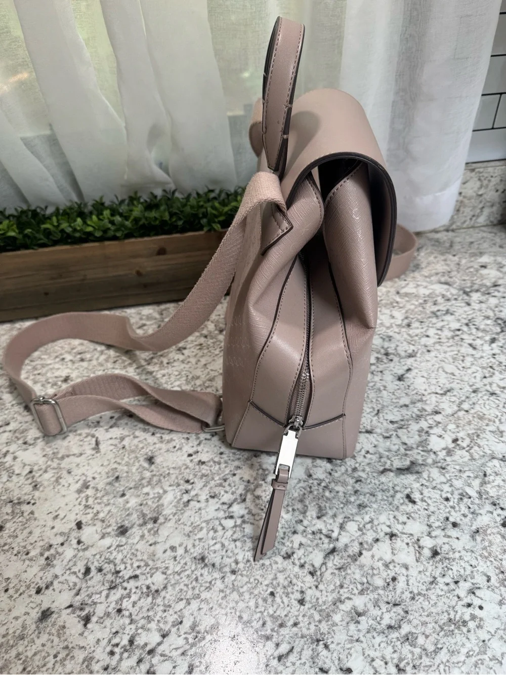 Calvin Klein Blush Pink Logo-Print Backpack